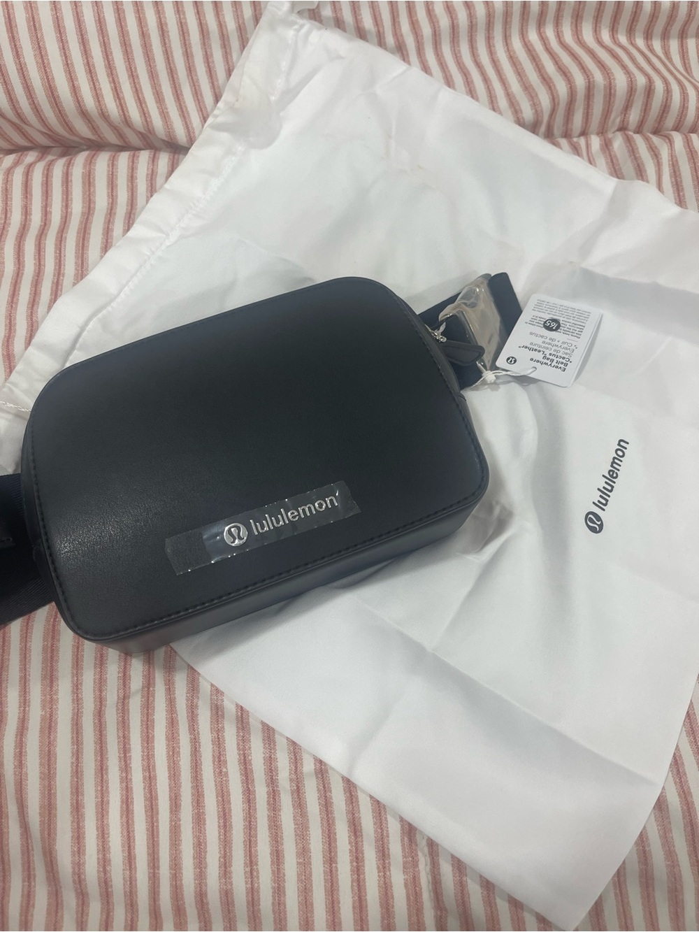 lululemon athletica Black Leather Belt Bag